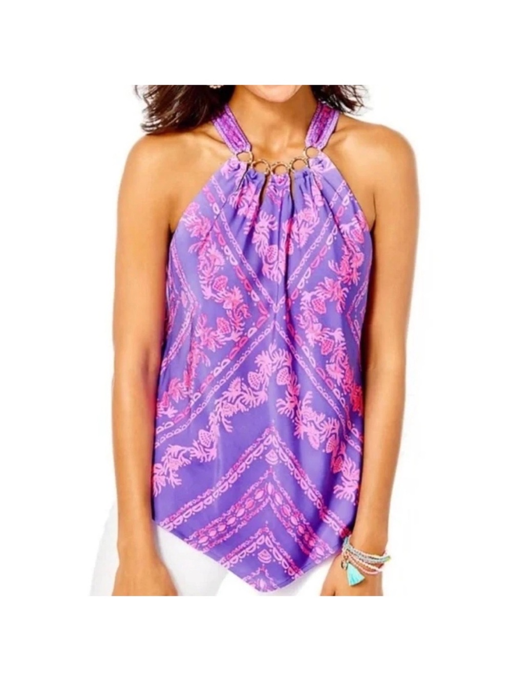 Lilly Pulitzer Julien Halter Top in Mystical Purple
